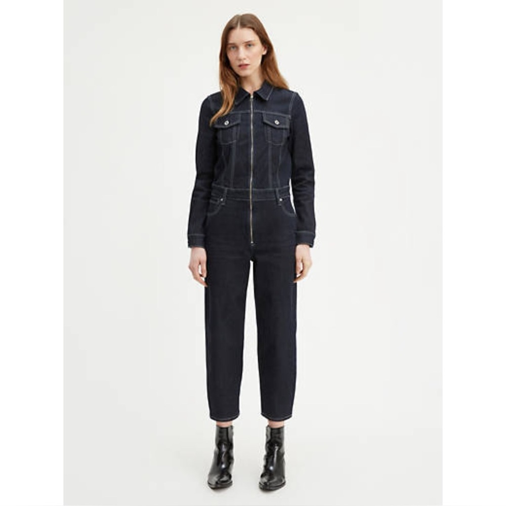 Levis dark navy jean jumpsuit